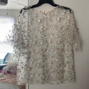 Selling this super cute sheer floral top!